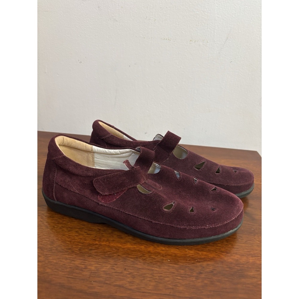 Propet‎ Women's Purple Ladybug T-Strap Walking Shoes Suede Comfort Flats Sz 9.5D